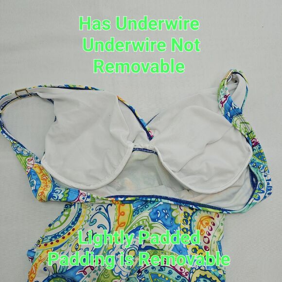 Ralph Lauren  One-Piece Swimsuit Womens Size 6 Carnival Paisley Underwire Beachy - Picture 7 of 14